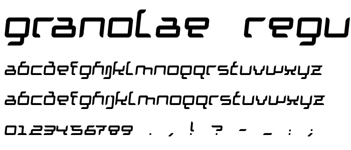 Granolae Regular Italic font